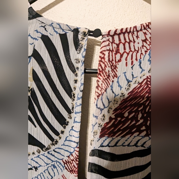 Luxxel Romper Semi-Sheer, Multi Color Print Skirt, Size Medium, Worn Once - Picture 8 of 12